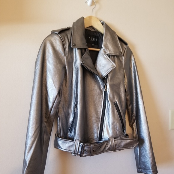 Fall Faux Leather Jacket, Motorcycle Jacket Top - Picture 6 of 7